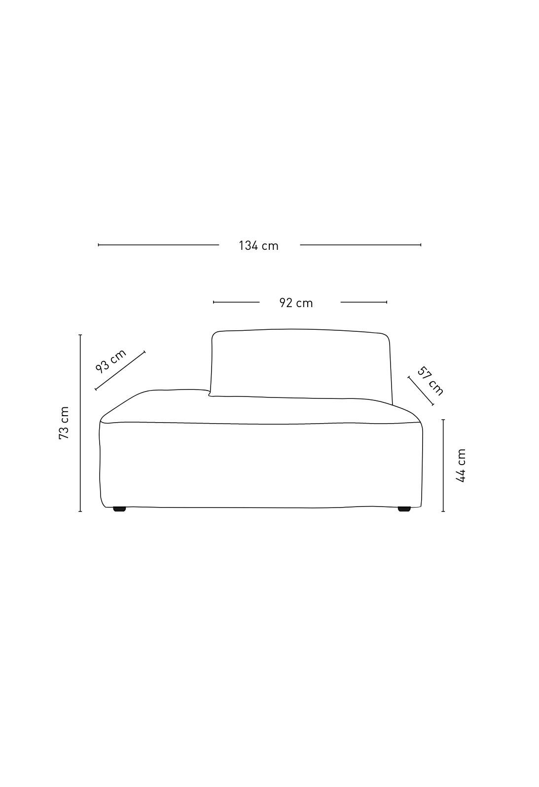 Modulsoffa divan vänster natur - 3