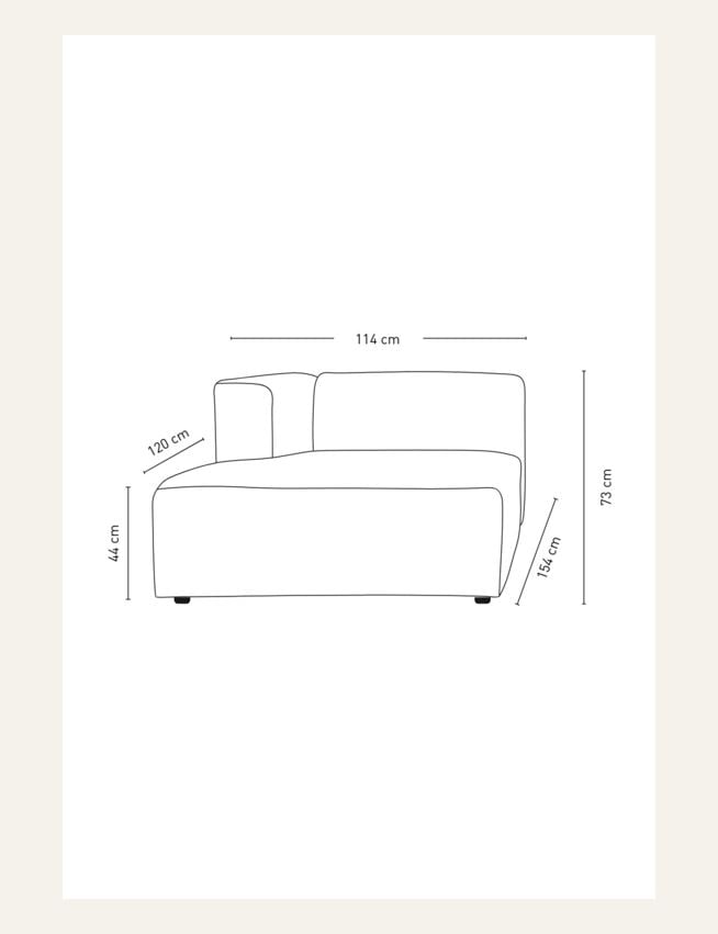 Modul schäslong vänster grå - 5