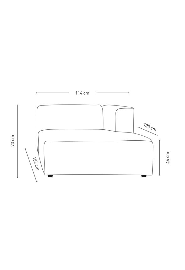 Modul schäslong höger grå - 3
