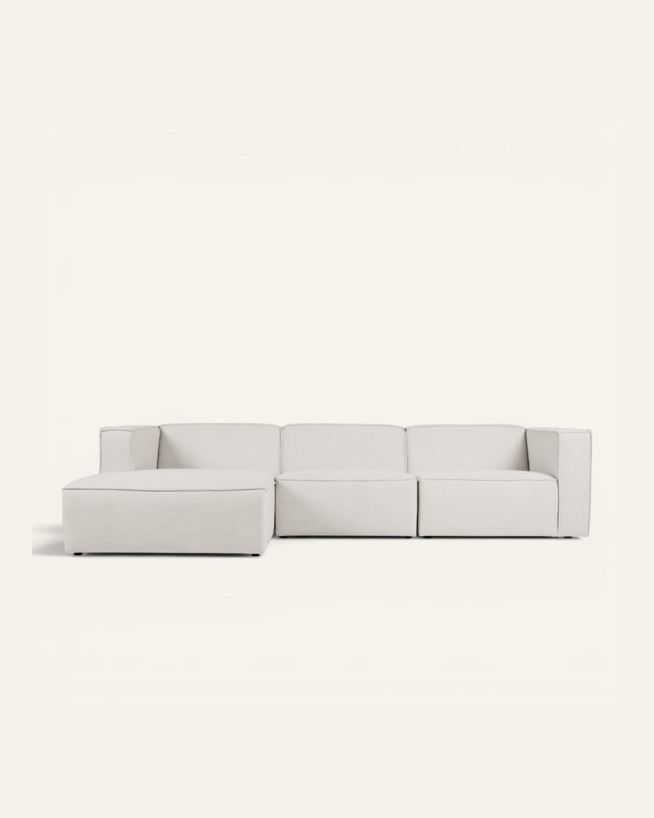 Modulsoffa 3 delar schäslong vänster natur - 314x154x73 cm natur - 1