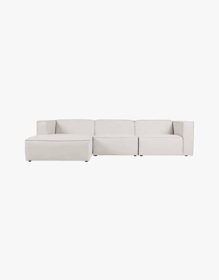 3 delar med schäslong vänster natur - 314x154x73 cm natur - 1