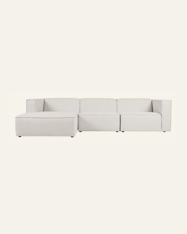 Modulsoffa 3 delar schäslong vänster natur - 314x154x73 cm natur - 1