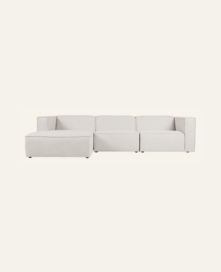 Modulsoffa 3 delar schäslong vänster natur - 314x154x73 cm natur - 1