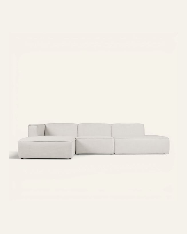 Modulsoffa 3 delar öppen ände höger natur - 338x153x73 cm natur - 1
