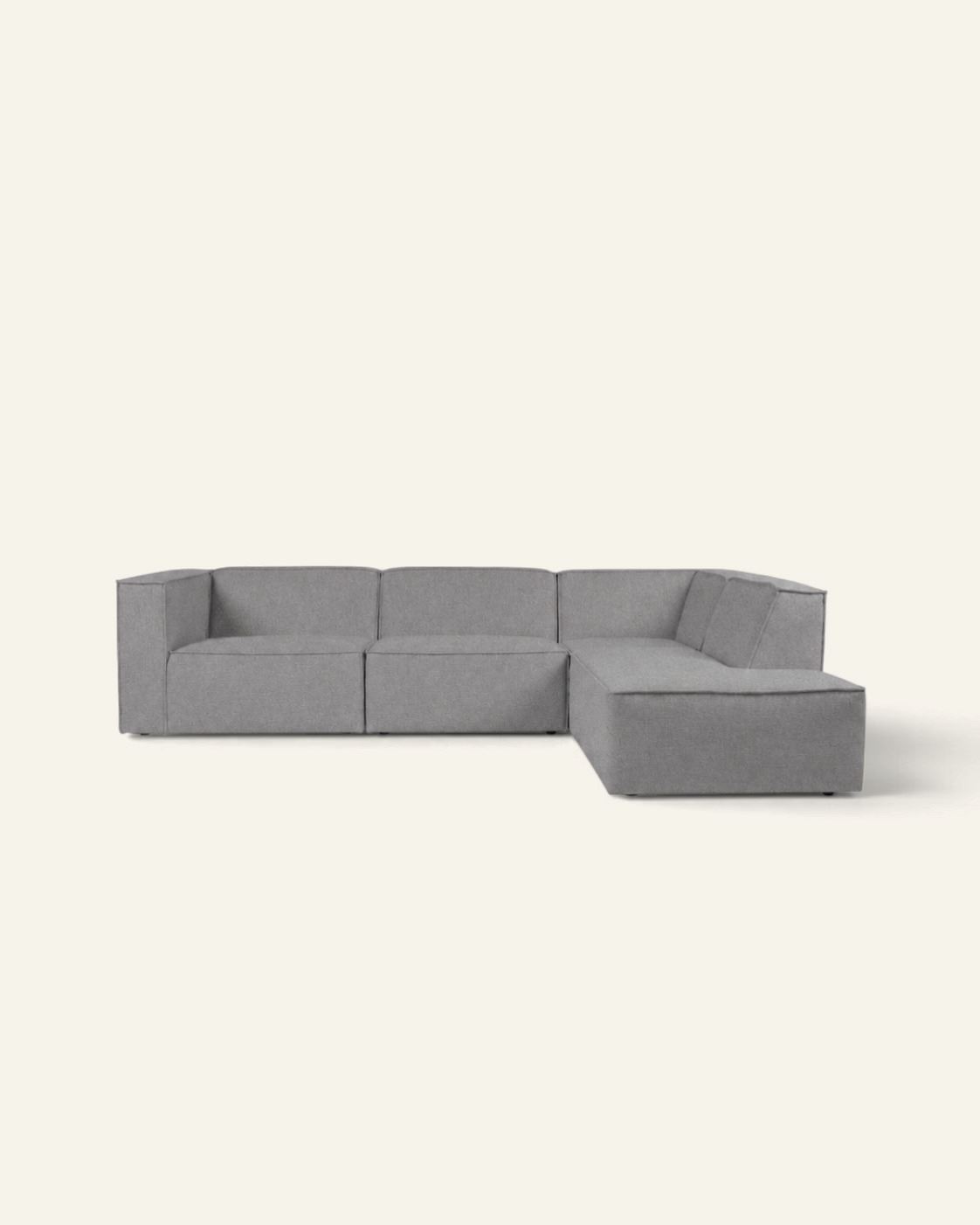 Modulsoffa 4 delar öppen ände höger grå - 293x227x73 cm grå - 1