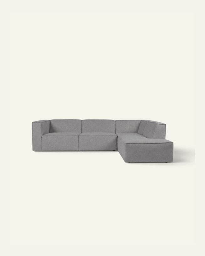 Modulsoffa 4 delar öppen ände höger grå - 293x227x73 cm grå - 1