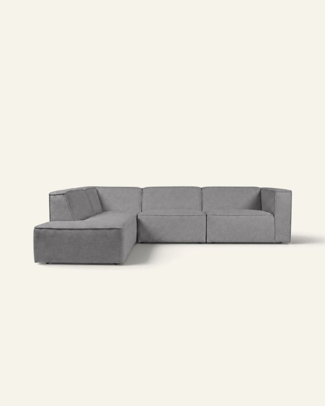 Modulsoffa 4 delar öppen ände vänster grå - 293x227x73 cm grå - 1