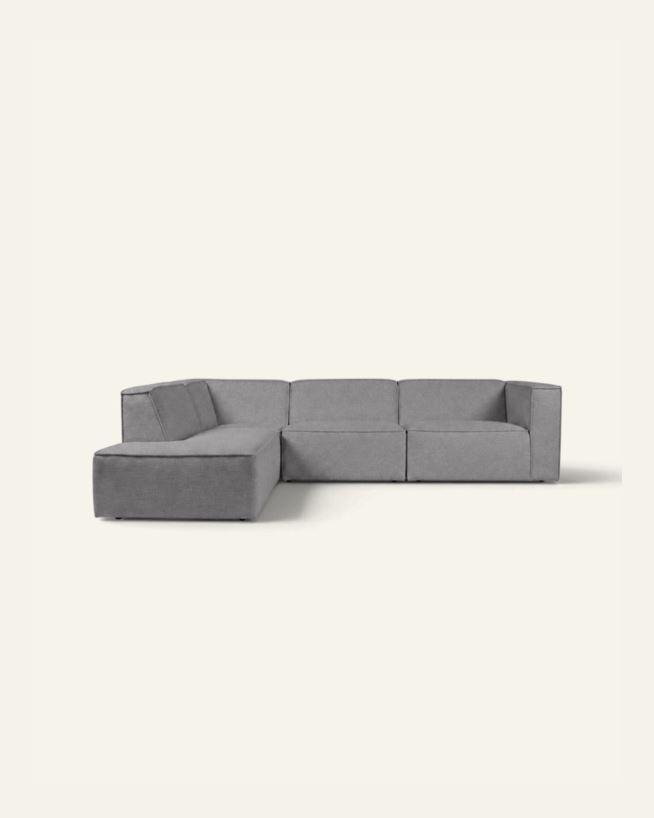 Modulsoffa 4 delar öppen ände vänster grå - 293x227x73 cm grå - 1