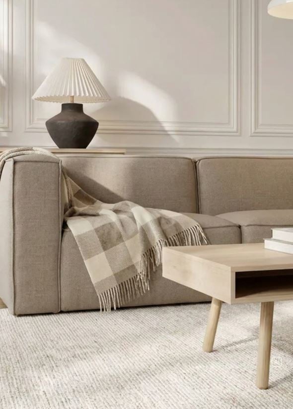 Modulsoffa 2 delar armstöd taupe - 2