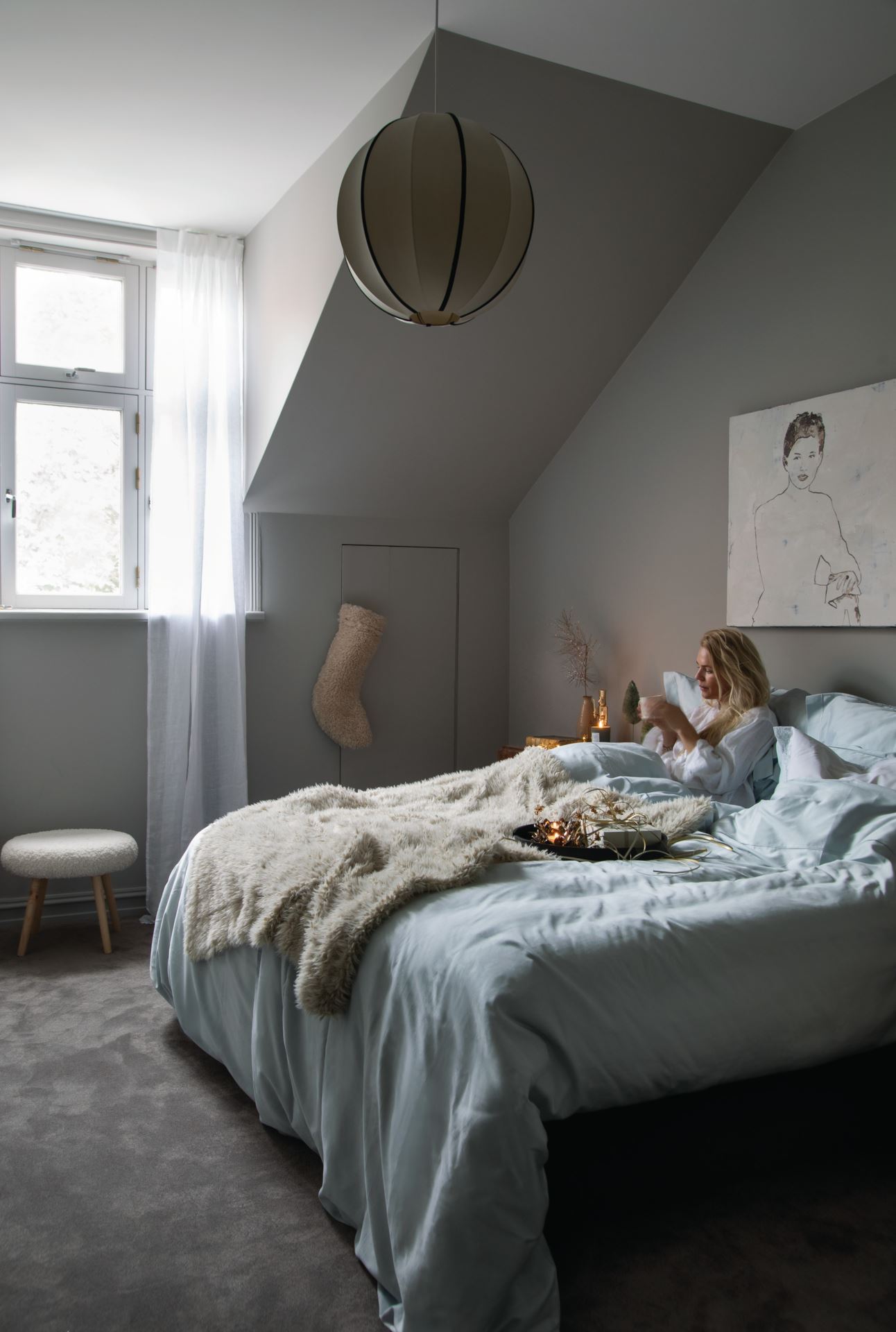 Pläd i pälsimitation offwhite - 5