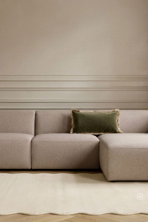 Modul 1,5-sits utan armstöd beige - 4