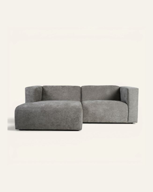 Modulsoffa 2 delar schäslong vänster grå - 224x154x73 cm grå - 1