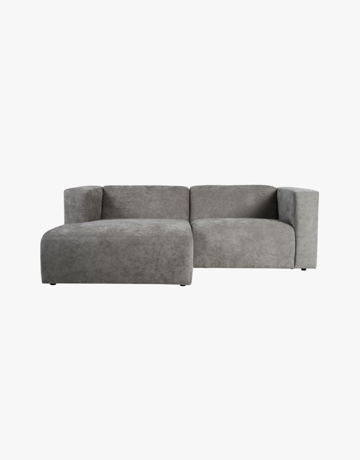 2 delar med schäslong vänster grå - 224x154x73 cm grå - 1