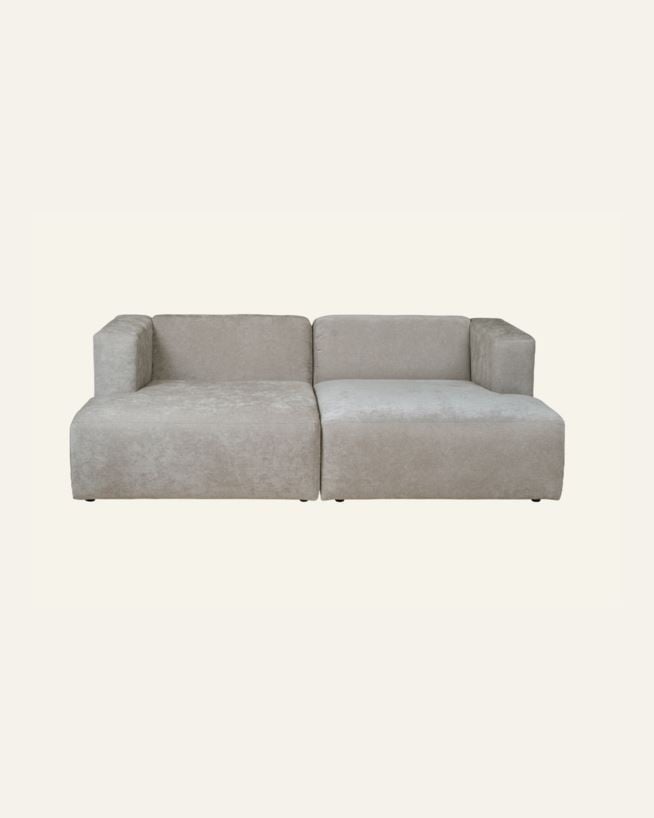 Modulsoffa 2 delar schäslong grå - 228x154x73 cm grå - 1