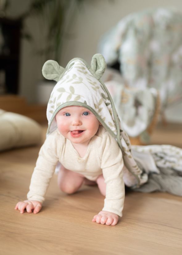 Badhandduk med huva ljusgrön - 2