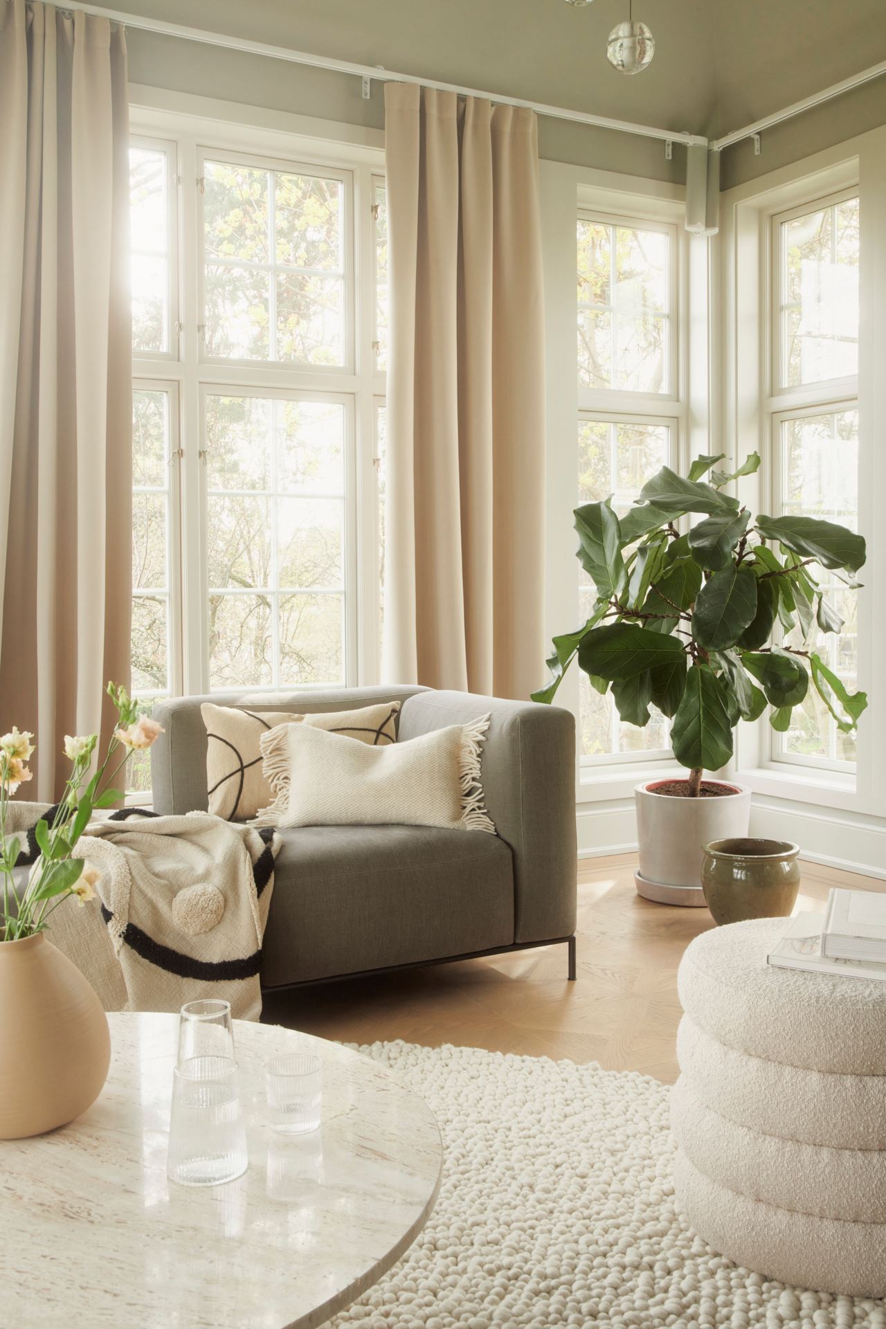 Ljusdämpande gardin beige - 4