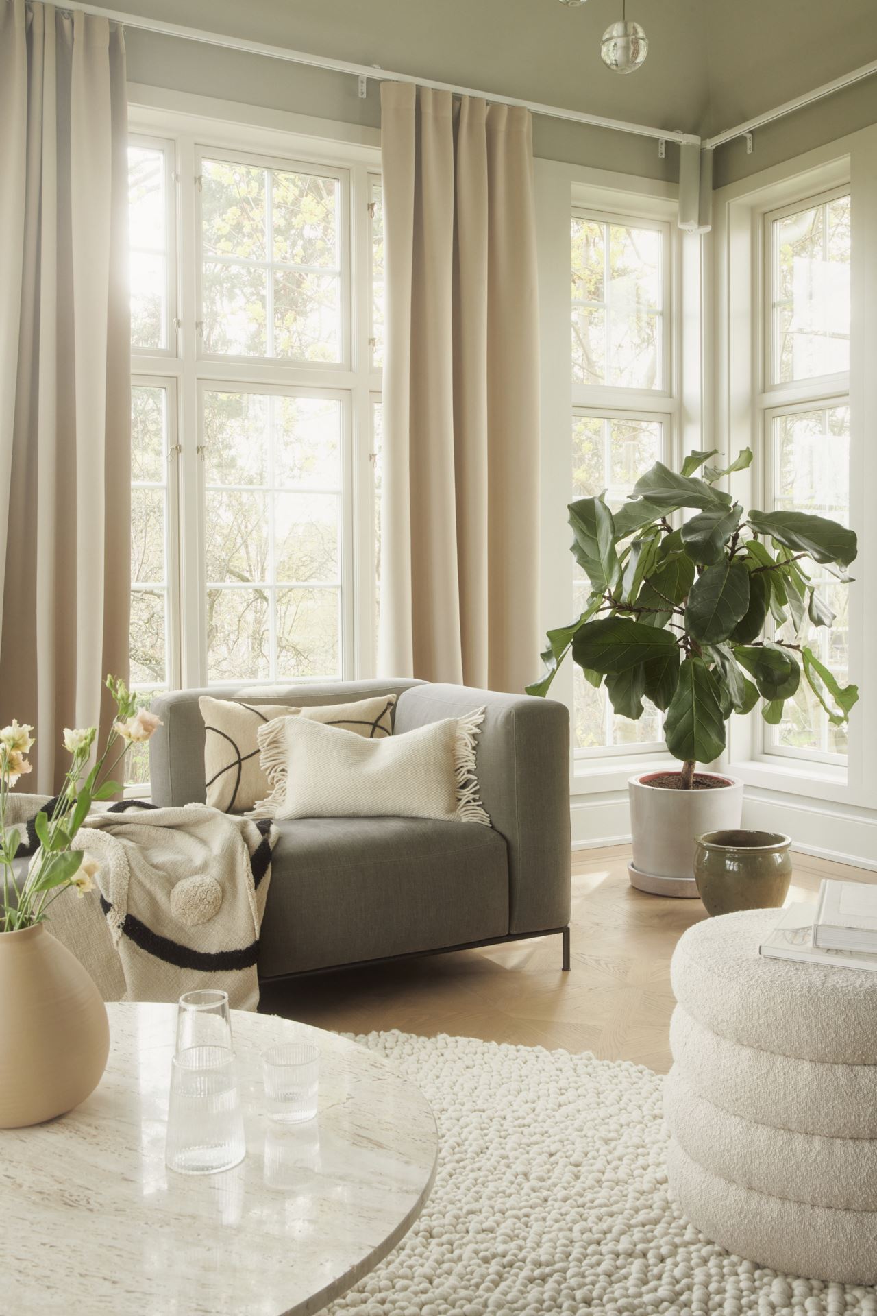 Ljusdämpande gardin beige - 4