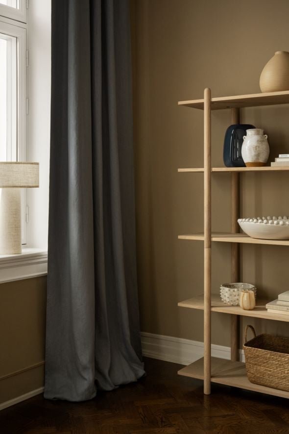 Ljusdämpande linnegardin mörkgrå - 2