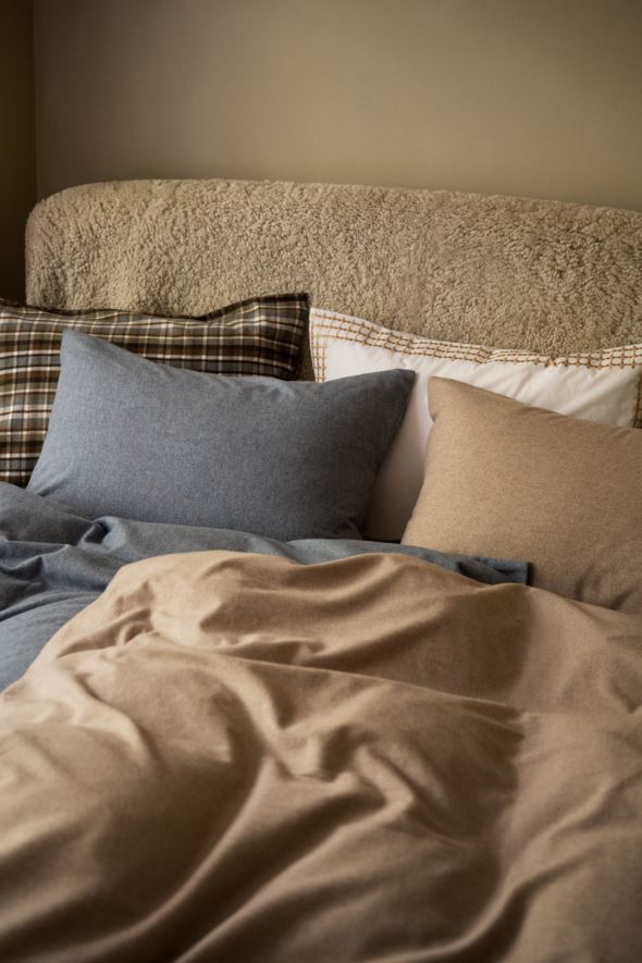 Påslakanset i garnfärgad flanell gråblå - 7