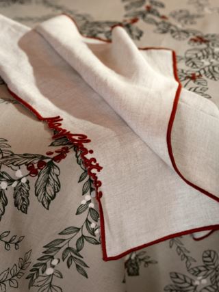 Merry Christmas 2-pack tygservetter natur