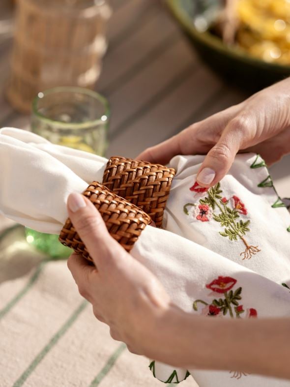 2-pack servettringar brun - 2