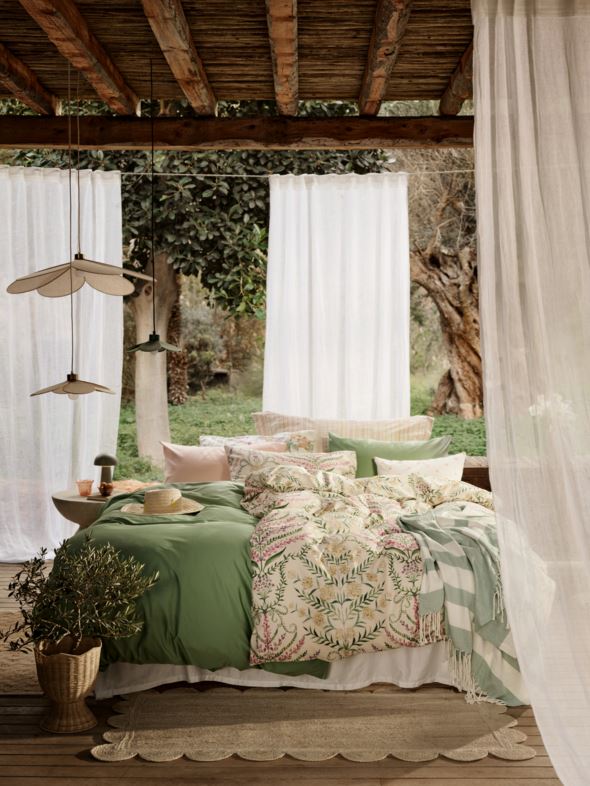 Påslakanset i satin grön - 4