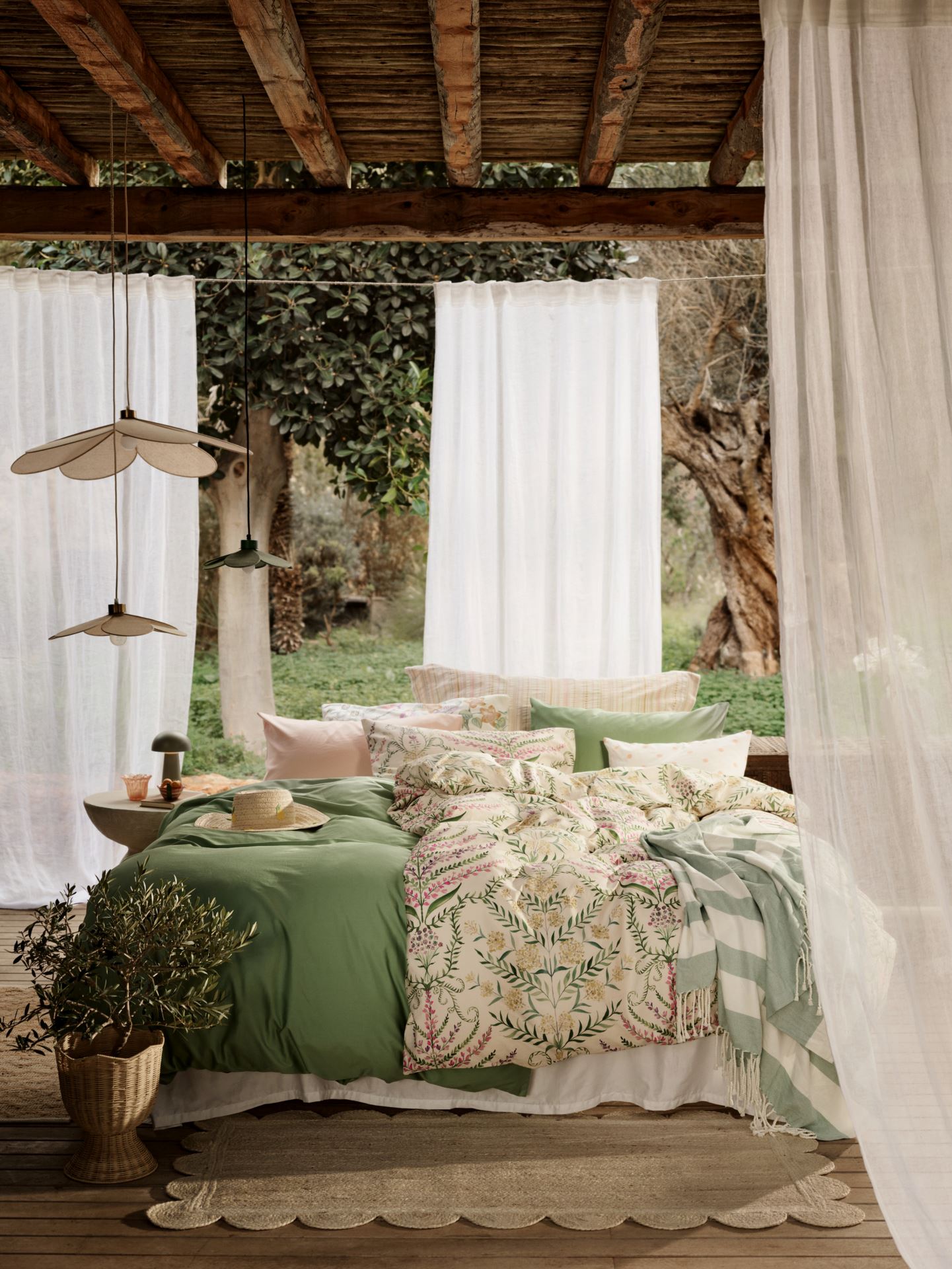 Påslakanset i satin grön - 4