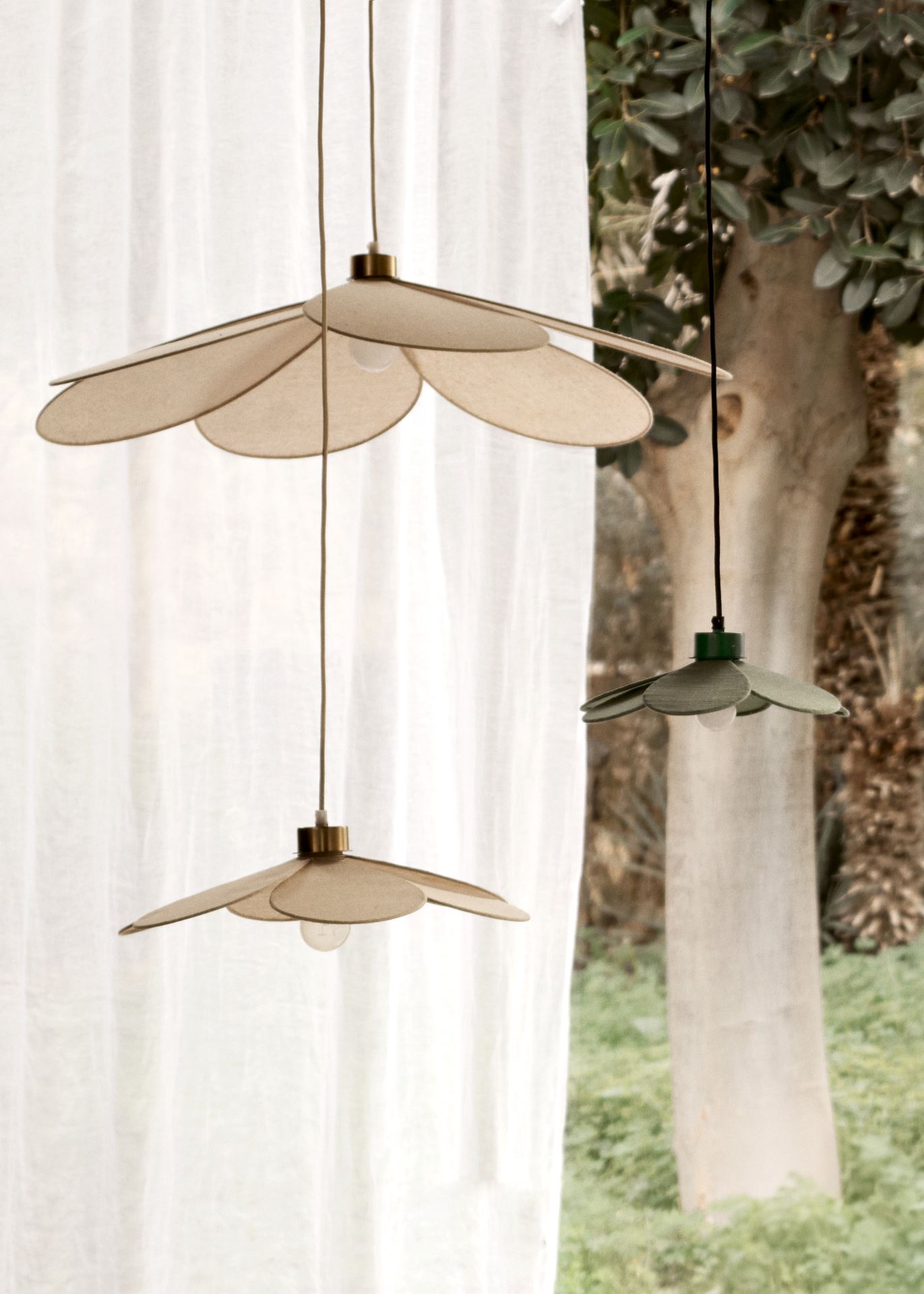 Taklampa natur - 83x83x15 cm natur - 1