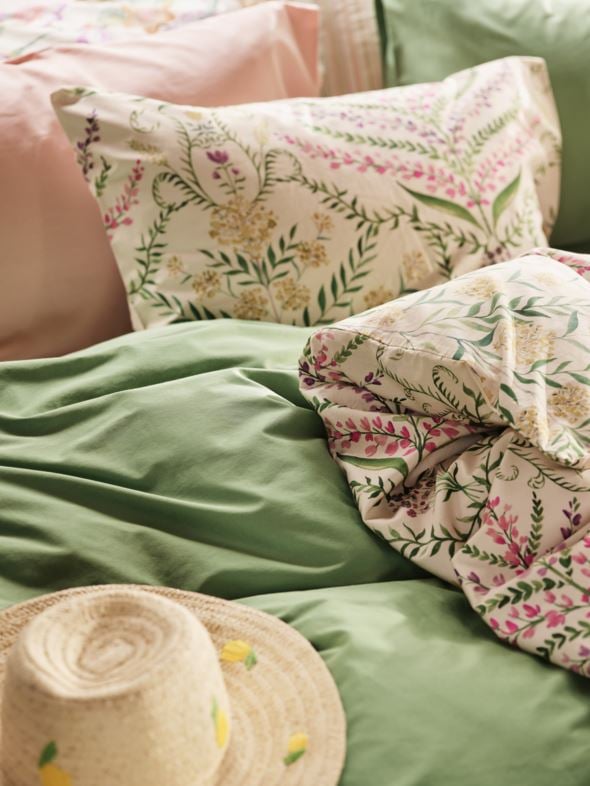 Påslakanset i satin grön - 2