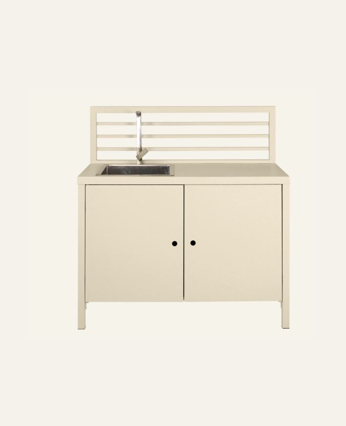 Utekök modul med diskho creme - 120x60x122 cm creme - 1