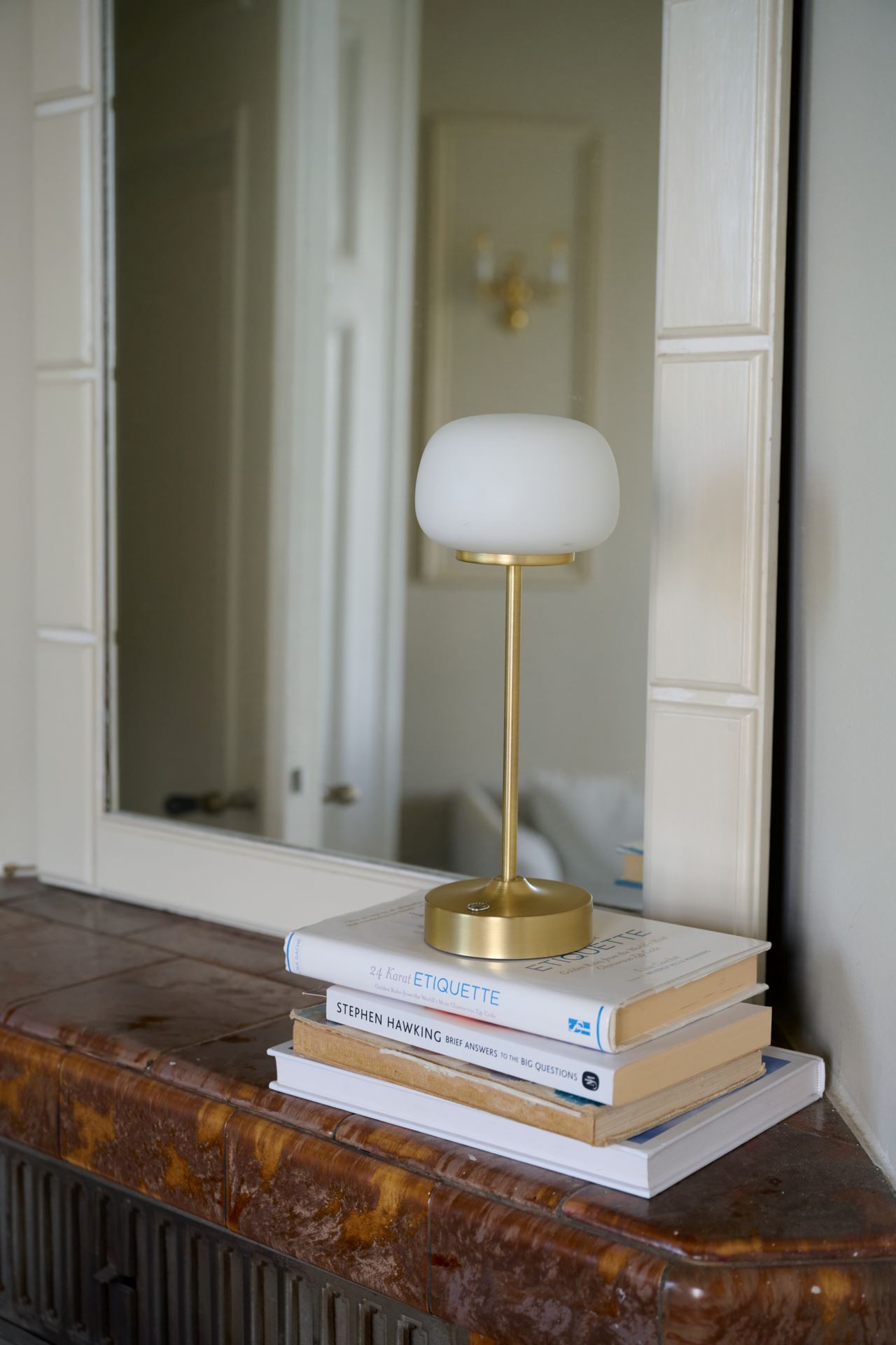 Batteridriven lampa mässing - 3