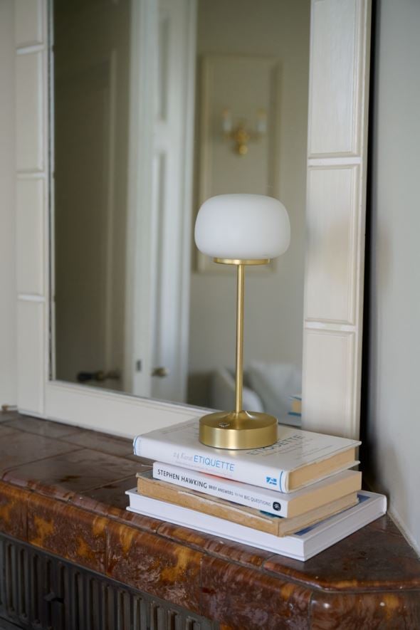 Batteridriven lampa mässing - 3