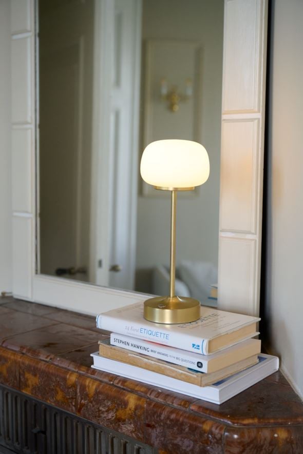 Batteridriven lampa mässing - 4