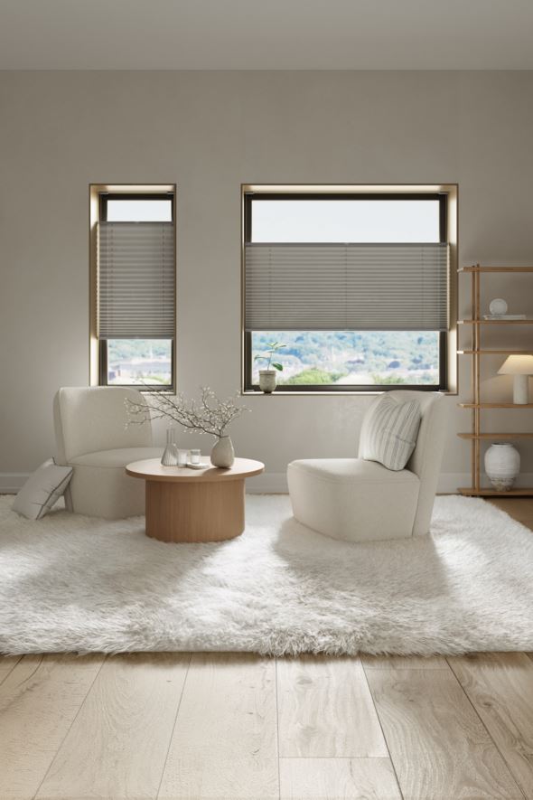 Ljusfiltrerande plisségardin grå - 3