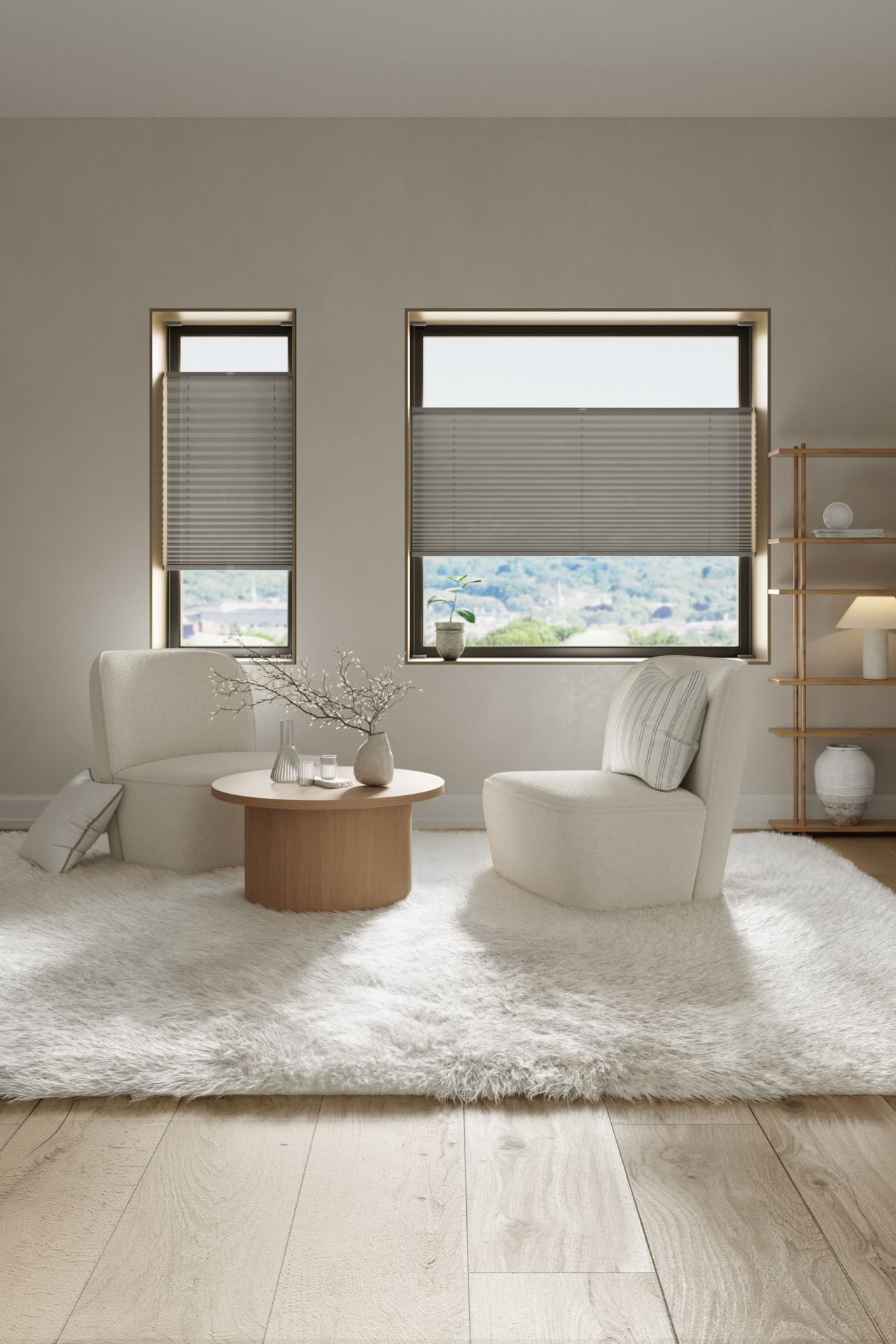 Ljusfiltrerande plisségardin grå - 3