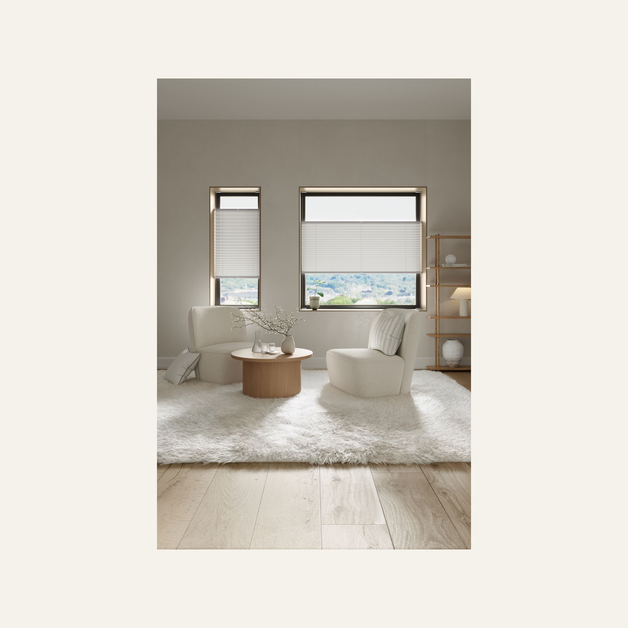 Ljusfiltrerande plisségardin vit - 2