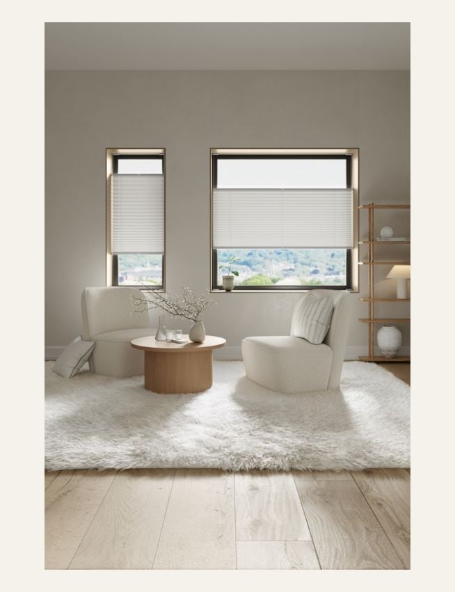 Ljusfiltrerande plisségardin vit - 2