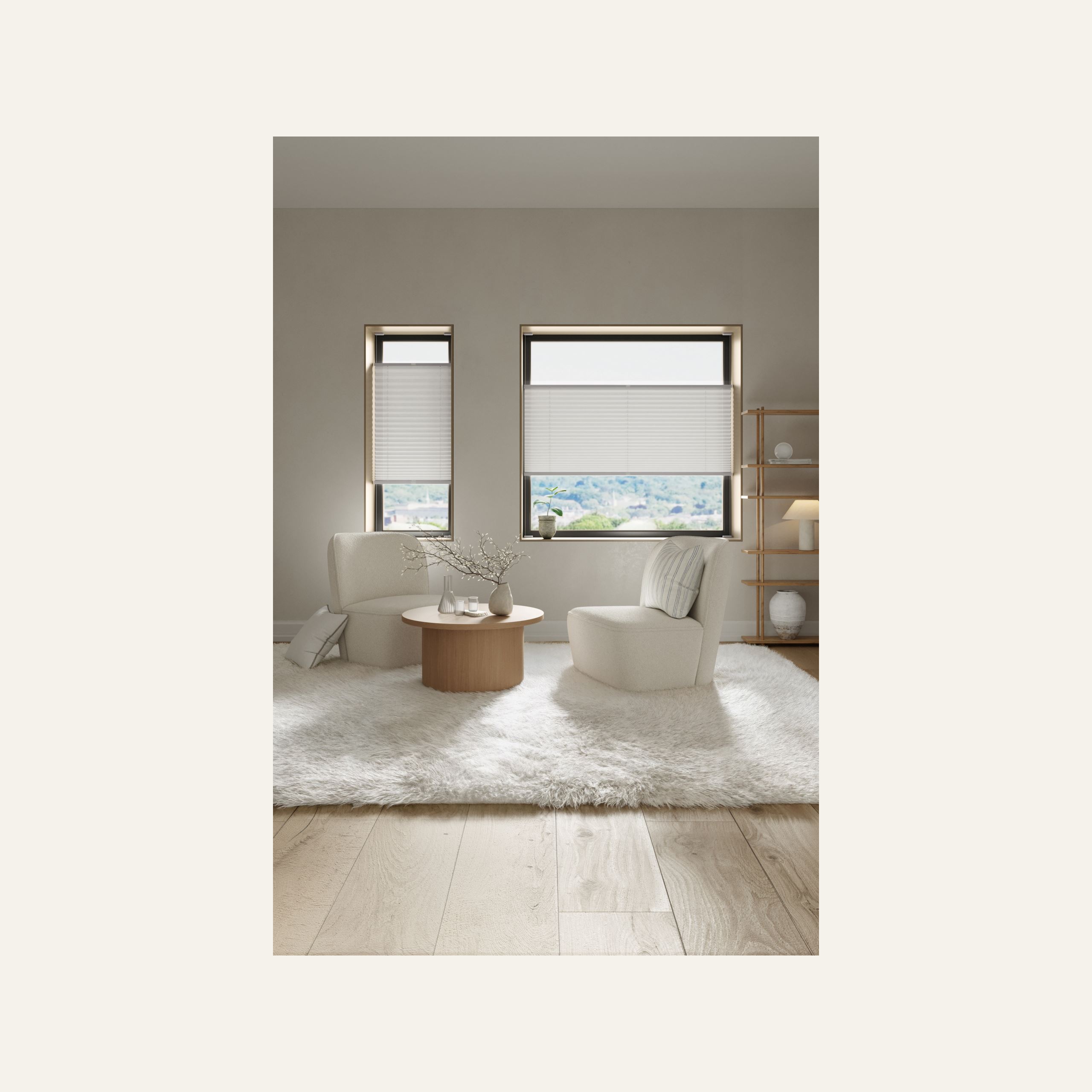 Ljusfiltrerande plisségardin vit - 2