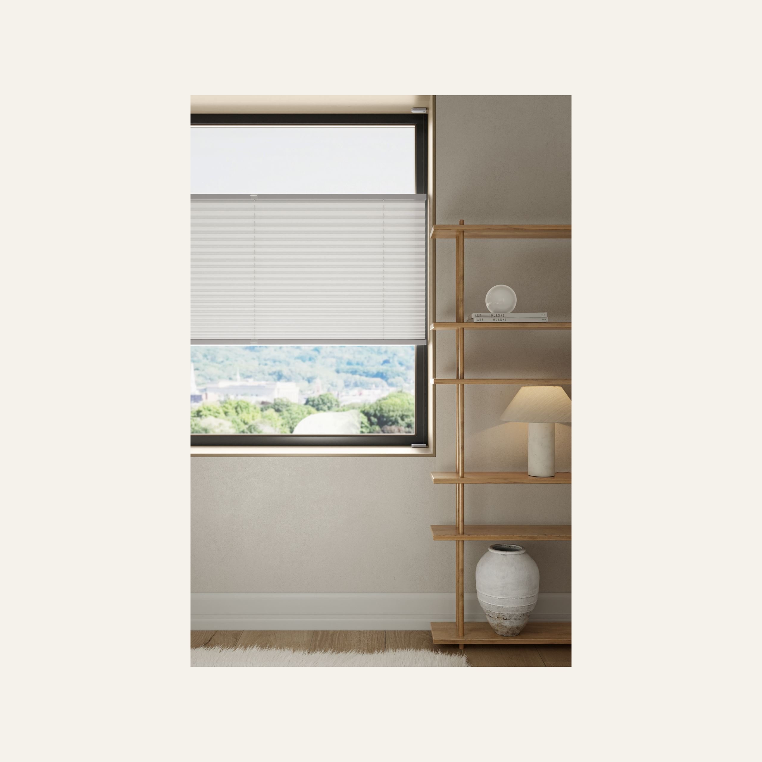 Ljusfiltrerande plisségardin vit - 3