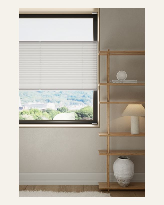 Ljusfiltrerande plisségardin vit - 100x160 cm vit - 1
