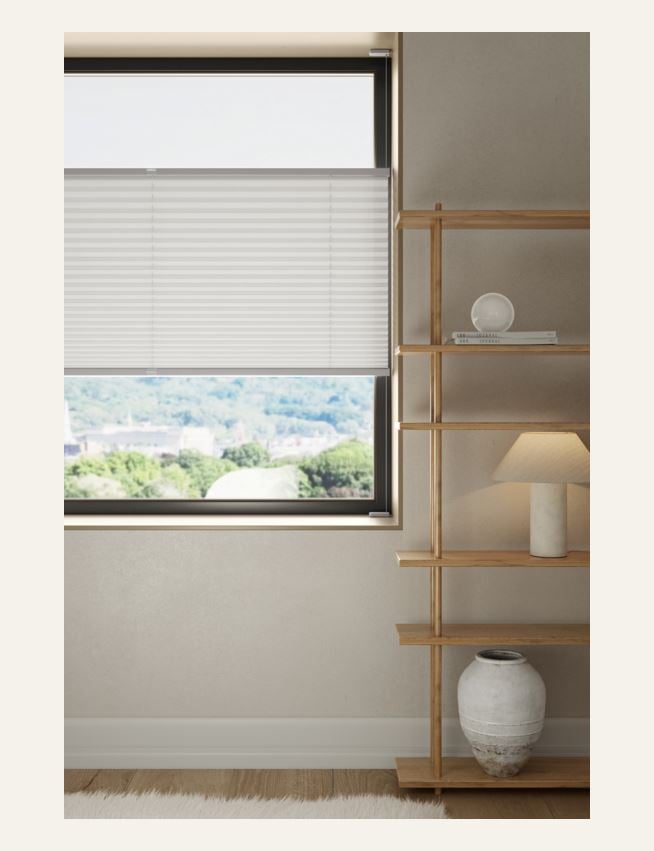 Ljusfiltrerande plisségardin vit - 3