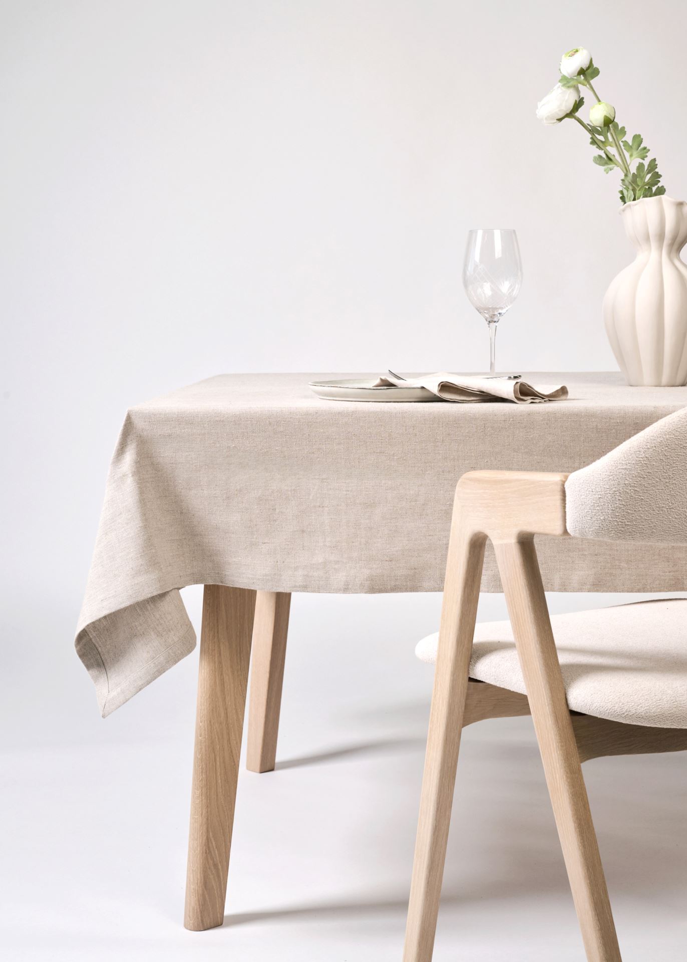 Linneduk natur - 140x350 cm natur - 1