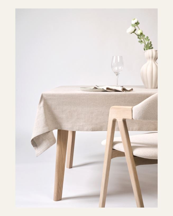 Linneduk natur - 140x350 cm natur - 1