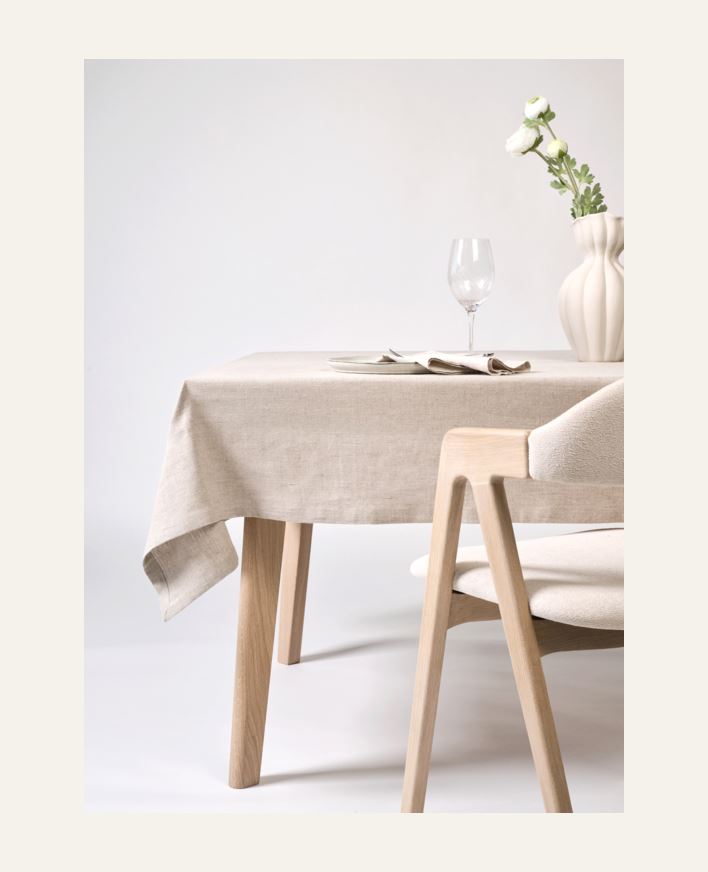 Linneduk natur - ø175 cm natur - 1