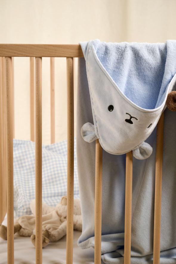 Badhandduk med huva ljusblå - 4