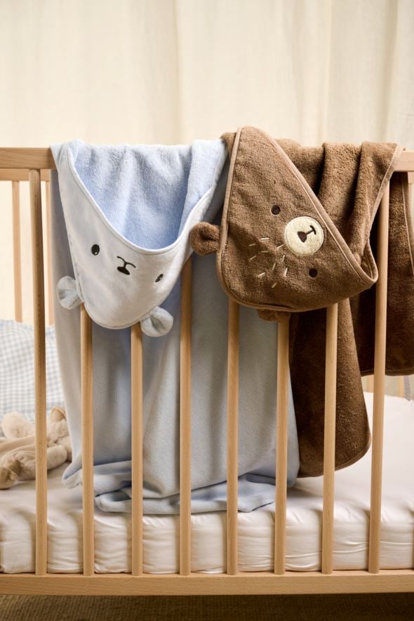 Badhandduk med huva ljusblå - 5