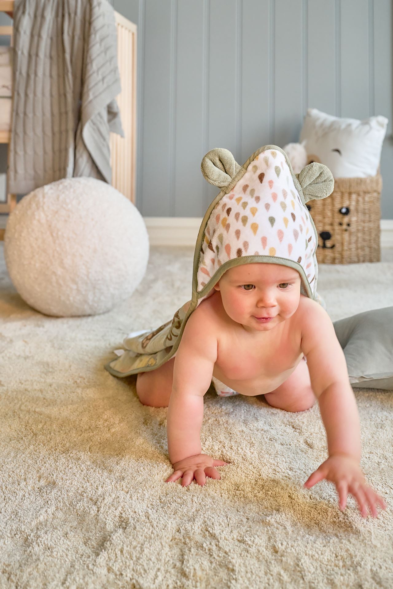 Badhandduk med huva ljusgrön - 3