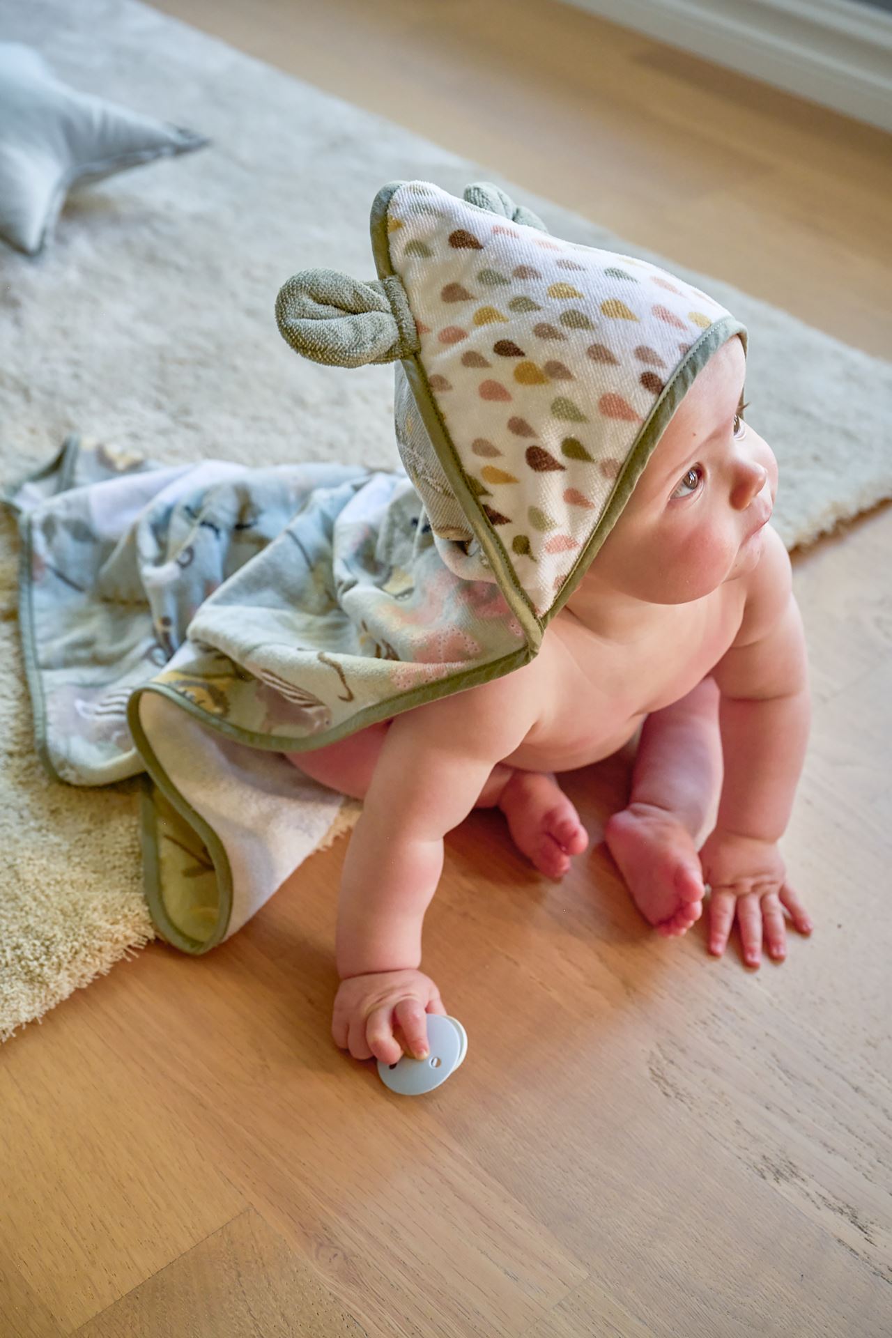 Badhandduk med huva ljusgrön - 4