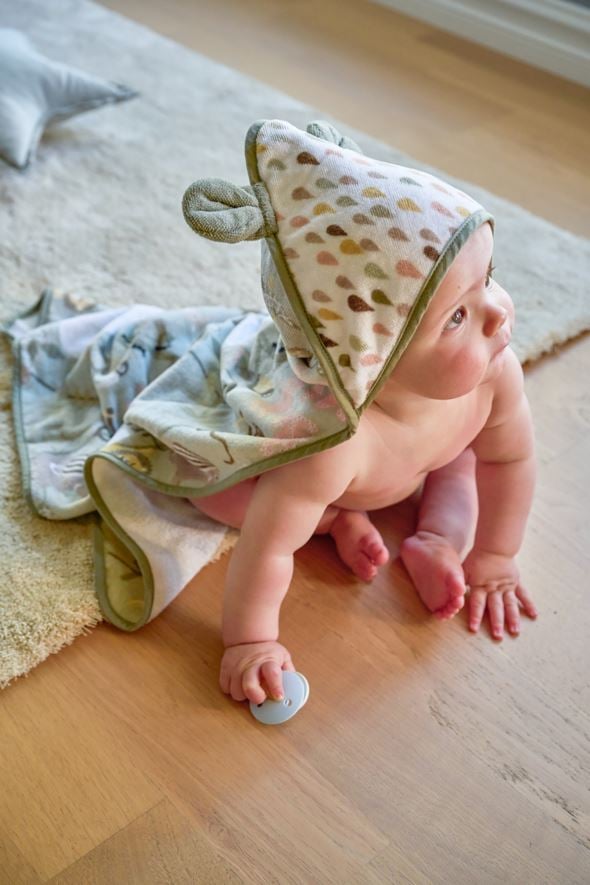 Badhandduk med huva ljusgrön - 4