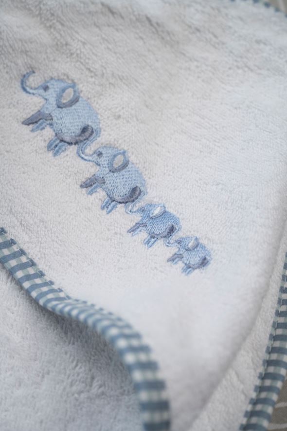 Badhandduk med huva ljusblå - 3